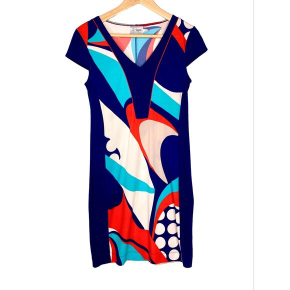 Vintage J. Taylor Dress Geo Print Retro 1960's Sheath Size S - Picture 4 of 7